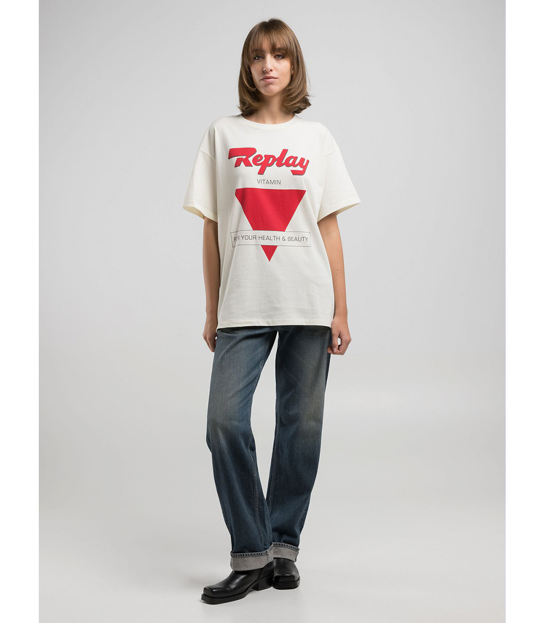 ボーイフィットベーシックジャージープリントTシャツ 詳細画像 バターホワイト 3